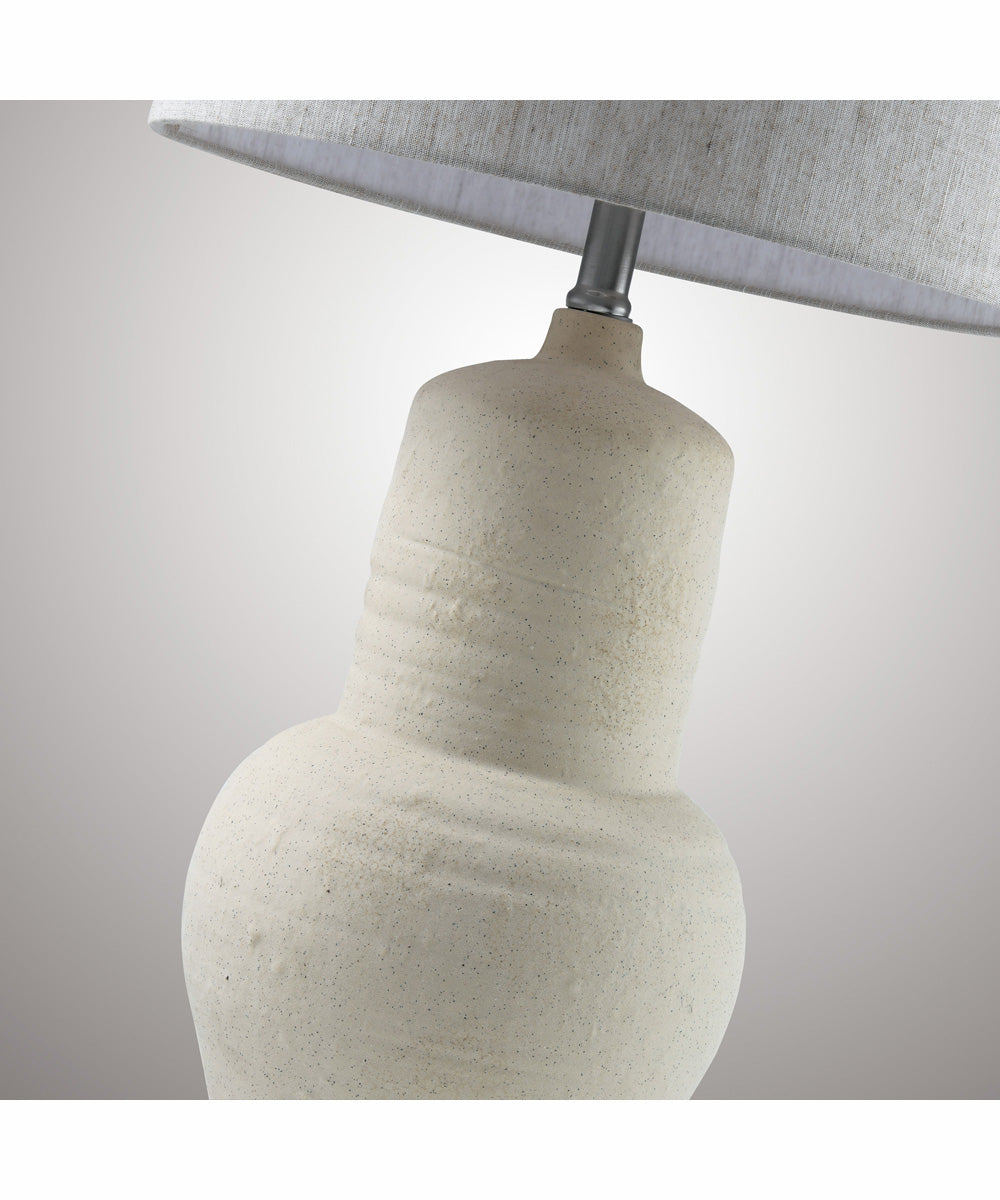 Monissa 1-Light Table Lamp Beige Ceramichrome/ Linen Fabric Shade