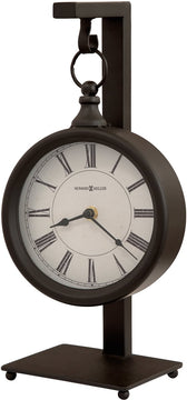 14"H Loman Mantel Clock Antique Black