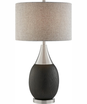 Ramona 1-Light Table Lamp D.Walnut Finished/Grey Fabric Shade