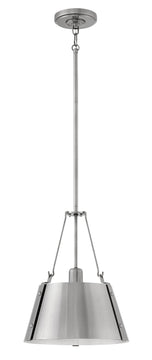 12"W Cartwright 1-Light Pendant in Polished Antique Nickel