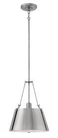 12"W Cartwright 1-Light Pendant in Polished Antique Nickel
