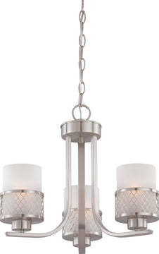 18"W Fusion 3-Light Chandelier Brushed Nickel