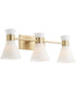 Beldar 3-light Bath Vanity Light Aged Brass w/ Gloss Opal