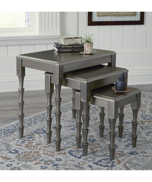 Larkendale Accent Table Set (3/CN) Metallic Gray