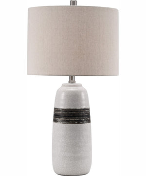 Paiva 1-Light Table Lamp 2-Tone Ceramichrome/ Oatmeal Linen Shade