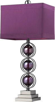 27"H Alva Table Lamp Purple/Black Nickle