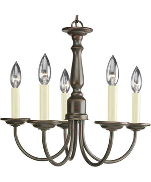 5-Light Ivory Candles Traditional Chandelier Light Antique Bronze