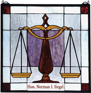 18"H Personalized Judicial Stained Glass Window