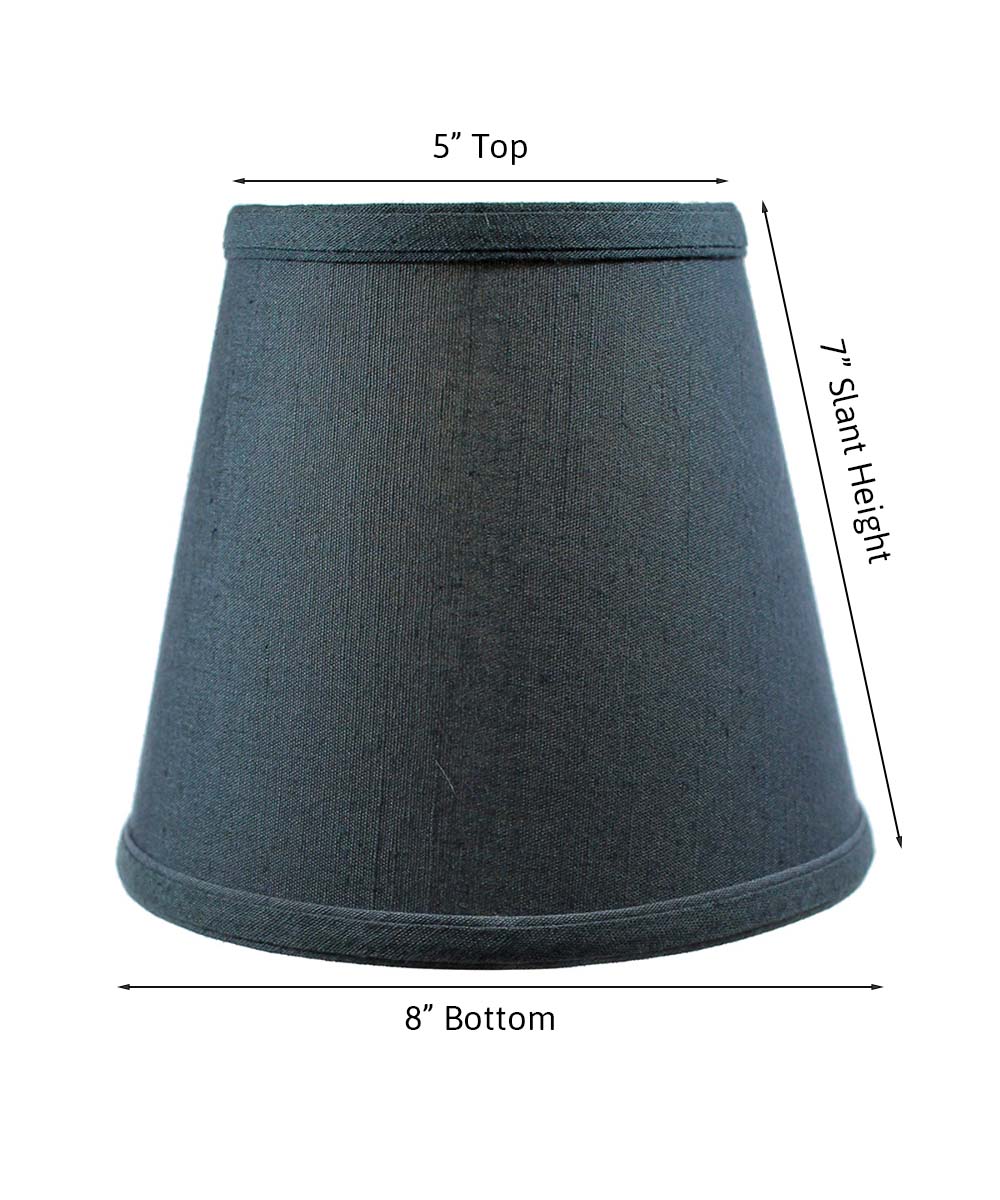 8"W x 7"H Textured Slate [Navy Blue] Clip-On Lamp shade