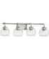Caisson 4-Light Clear Glass Urban Industrial Bath Vanity Light Brushed Nickel