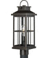 Williamston 1-Light Clear Glass Transitional Style Outdoor Post Lantern Antique Bronze
