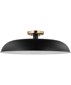 Colony 1-Light Close-to-Ceiling Matte Black / Burnished Brass