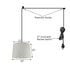 14"W 1 Light Swag Plug-In Pendant  Textured Oatmeal Shade Black Cord