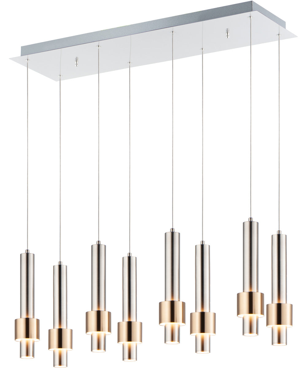 Reveal 8-Light LED Pendant Satin Nickel / Satin Brass