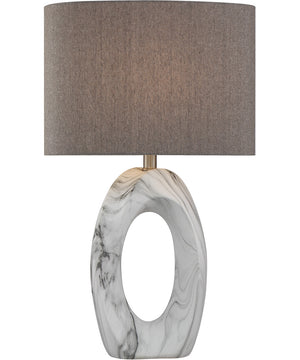 Clover II 1-Light Table Lamp Ceramic Body/Grey Fabric Shade