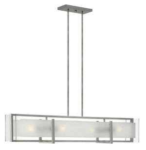42"W Latitude 4-Light Stem Hung Linear in Brushed Nickel