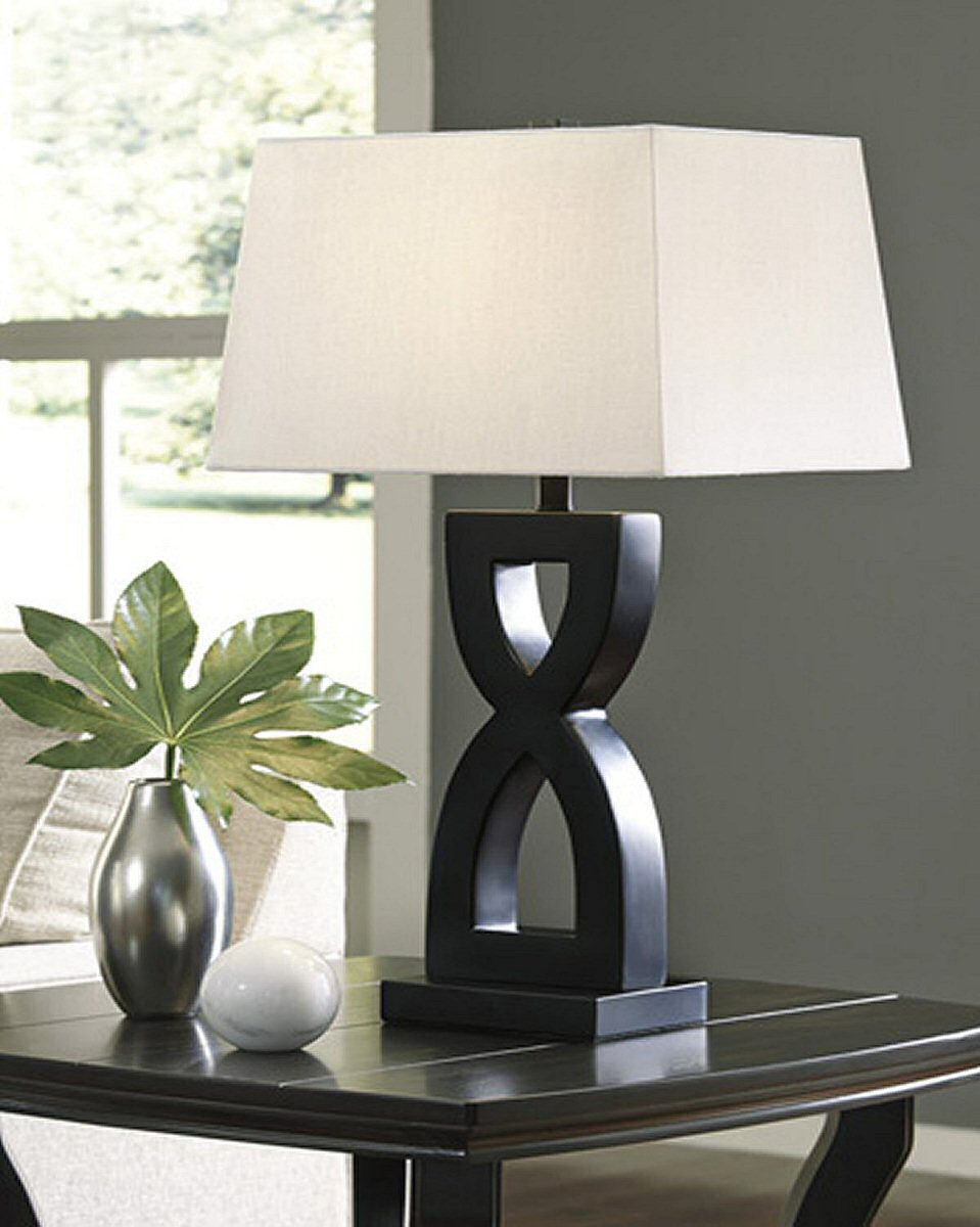 29"H Amasai Poly Table Lamp (Set of 2) Black