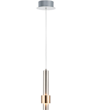 3"W Reveal LED 1-Light Pendant Satin Nickel / Satin Brass