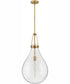 Eloise 1-Light Large Pendant in Lacquered Brass