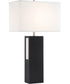 Moulton 2-Light Table Lamp W/Led Night Black/Fabric Shade