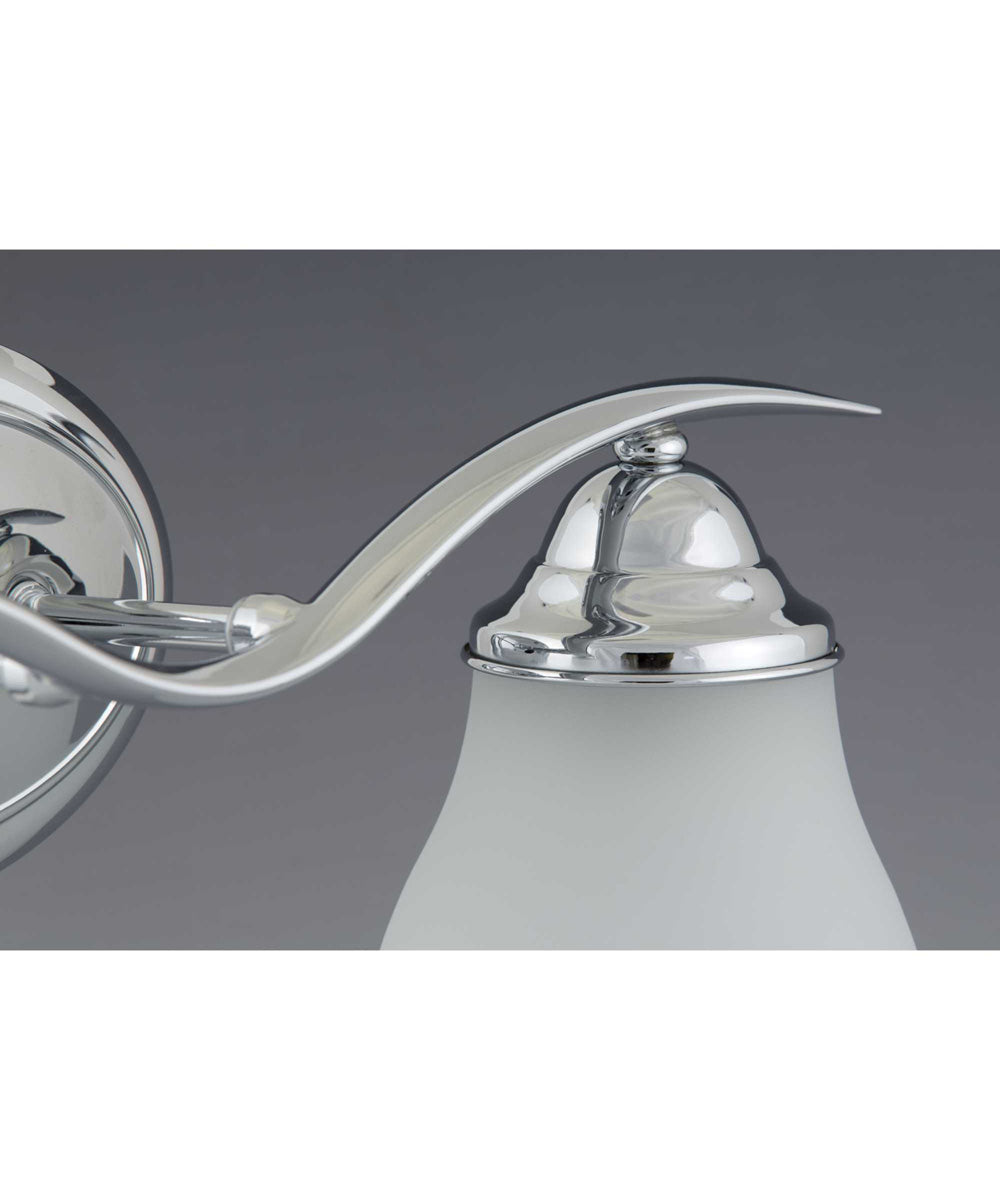 Trinity 2-Light Etched Glass Traditional Bath Vanity Light Polished Chrome