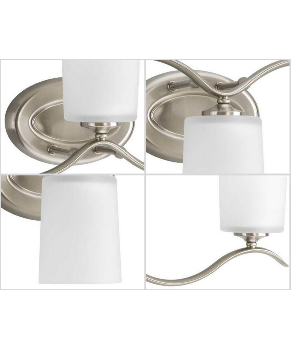 Inspire 3-Light Etched Glass Traditional Bath Vanity Light Brushed Nickel
