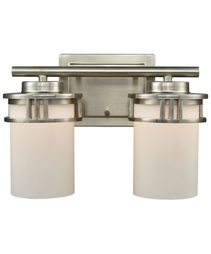 Ravendale 2-Light for the Bath Brushed Nickel/Opal White Glass