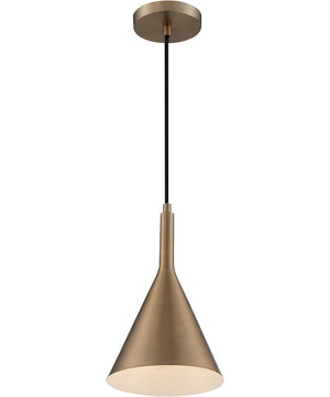 8"W Lightcap 1-Light Pendant Burnished Brass