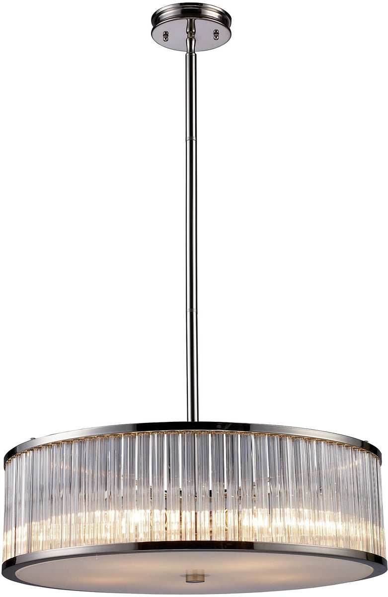 Elk Lighting Braxton 5-Light Pendant Polished Nickel with Transparent Glass 101295
