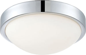 10"W Sydney LED Flushmount Light Chrome/White Opal Glass