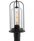 Watch Hill 1-Light Clear Seeded Glass Farmhouse Style Outdoor Post Lantern Textured Black