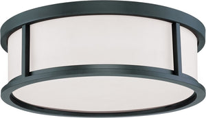 17"W Odeon 3-Light Close-to-Ceiling Aged Bronze