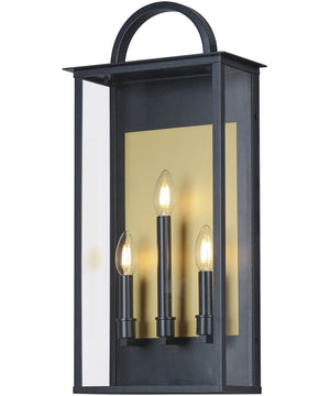 Manchester Large 3-Light Outdoor Wall Sconce Black