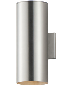 Outpost 2-Light 6 inchW x 15 inchH Outdoor Wall Sconce Brushed Aluminum