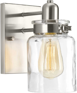 Calhoun 1-Light Clear Glass Farmhouse Bath Vanity Light Brushed Nickel