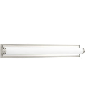 Concourse LED 36" Etched White Glass Modern Bath Vanity Light Brushed Nickel