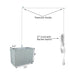 12"W 1 Light Swag Plug-In Pendant  Rectangular Textured Oatmeal Shade White Cord