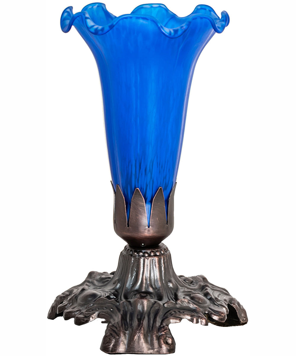 7" High Blue Tiffany Pond Lily Victorian Mini Lamp