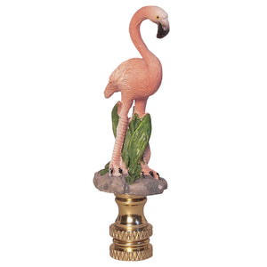 3.25"h Pink Flamingo Lamp Finial Painted Resin Body