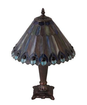 16"H Jeweled Peacock Accent Lamp