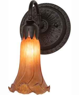 5.5" Wide Amber Tiffany Pond Lily Wall Sconce