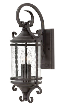 22"H Casa 2-Light Medium Outdoor Wall Light in Olde Black with Clear Seedy