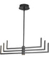 Pivot LED 6-Light Modern Style Chandelier with Downlight Matte Black