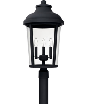 Dunbar 3-Light Outdoor Post Mount In Black With Clear Glass