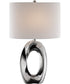 Clover 1-Light Table Lamp Ceramic Body/White Fabric Shade