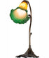 15" High Amber/Green Tiffany Pond Lily Accent Lamp
