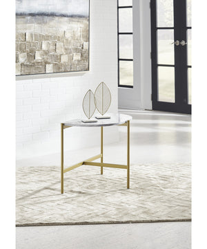 20"H Wynora Chair Side End Table White/Gold