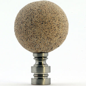Ceramic Sand Ball Lamp Finial Nickel Base 1.60"h (40mm ball)