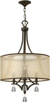 19"W Mime 3-Light Chandelier French Bronze