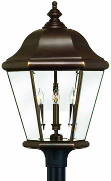 27"H Clifton Park 4-Light Extra-Large Outdoor Post Lantern Copper Bronze